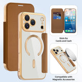 Husa de protectie Techsuit SmartMag Book compatibil cu iPhone 17 Pro Max, Maro