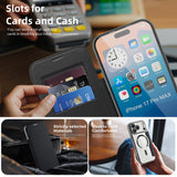 Husa de protectie Techsuit SmartMag Book compatibil cu iPhone 17 Pro Max, Negru