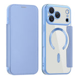 Husa de protectie Techsuit SmartMag Book compatibil cu iPhone 17 Pro, Albastru Deschis