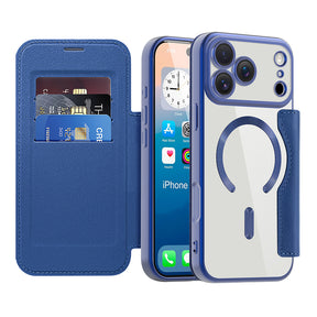 Husa de protectie Techsuit SmartMag Book compatibil cu iPhone 17 Pro, Albastru