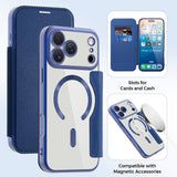 Husa de protectie Techsuit SmartMag Book compatibil cu iPhone 17 Pro, Albastru