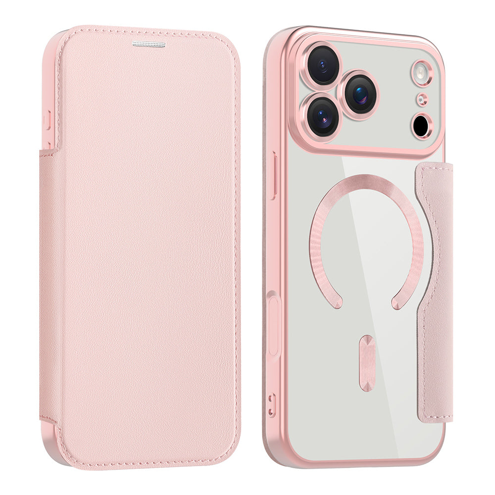 Husa de protectie Techsuit SmartMag Book compatibil cu iPhone 17 Pro, Roz