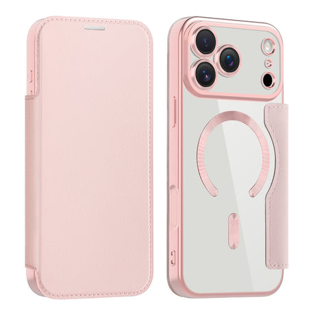 Husa de protectie Techsuit SmartMag Book compatibil cu iPhone 17 Pro, Roz