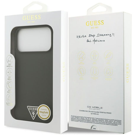 Husa de protectie Guess Silicone Triangle Logo MagSafe (GUHMP17XSCTRLMA) compatibil cu iPhone 17 Pro Max, Kaki