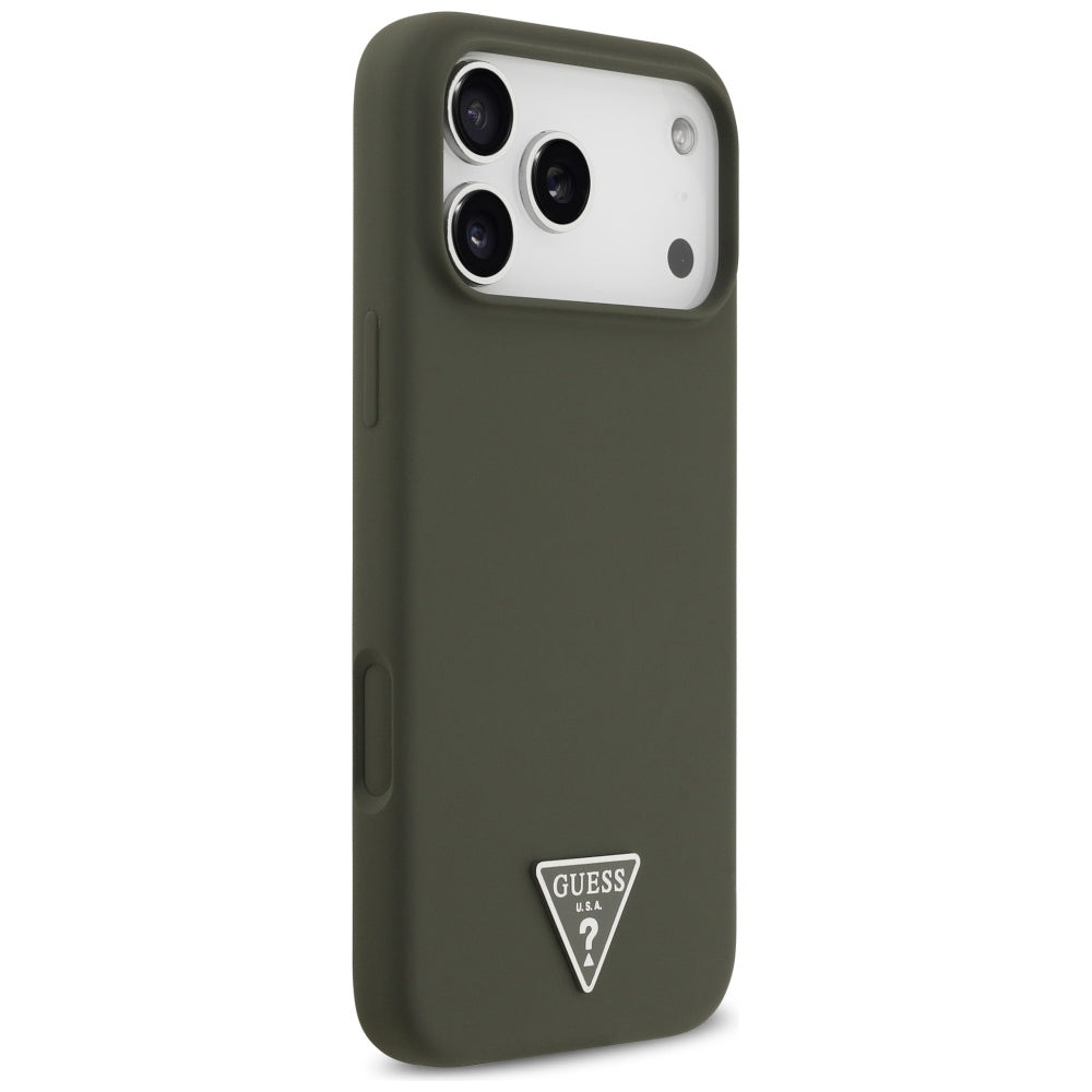 Husa de protectie Guess Silicone Triangle Logo MagSafe (GUHMP17XSCTRLMA) compatibil cu iPhone 17 Pro Max, Kaki