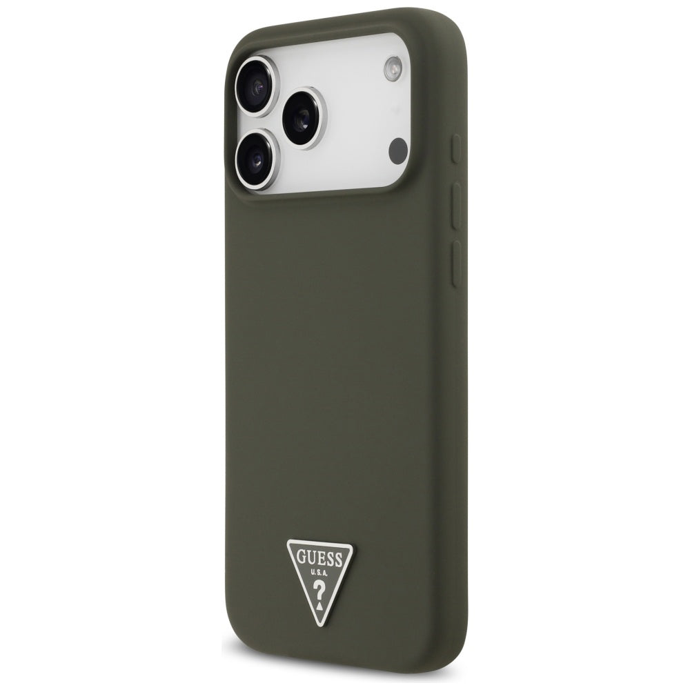Husa de protectie Guess Silicone Triangle Logo MagSafe (GUHMP17XSCTRLMA) compatibil cu iPhone 17 Pro Max, Kaki