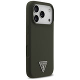 Husa de protectie Guess Silicone Triangle Logo MagSafe (GUHMP17LSCTRLMA) compatibil cu iPhone 17 Pro, Kaki
