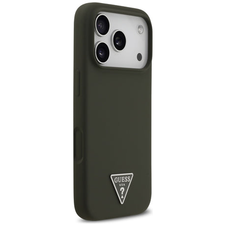 Husa de protectie Guess Silicone Triangle Logo MagSafe (GUHMP17LSCTRLMA) compatibil cu iPhone 17 Pro, Kaki