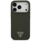Husa de protectie Guess Silicone Triangle Logo MagSafe (GUHMP17LSCTRLMA) compatibil cu iPhone 17 Pro, Kaki