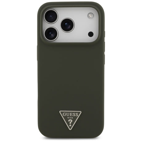 Husa de protectie Guess Silicone Triangle Logo MagSafe (GUHMP17LSCTRLMA) compatibil cu iPhone 17 Pro, Kaki