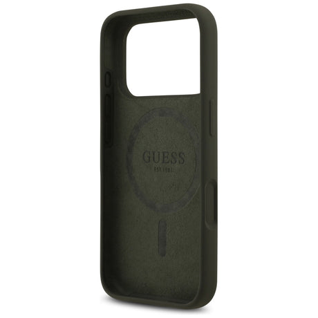 Husa de protectie Guess Silicone Triangle Logo MagSafe (GUHMP17LSCTRLMA) compatibil cu iPhone 17 Pro, Kaki