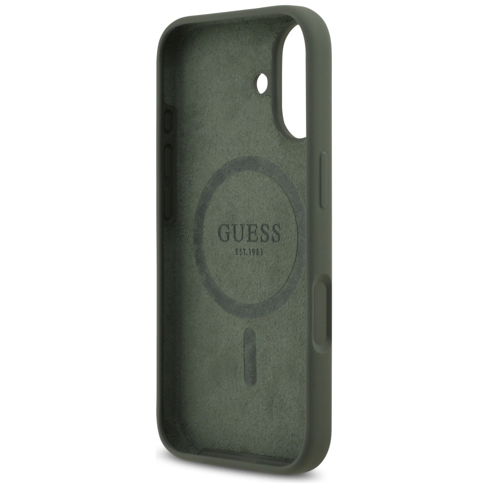 Husa de protectie Guess Silicone Triangle Logo MagSafe (GUHMP17SSCTRLMA) compatibil cu iPhone 17, Kaki