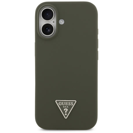 Husa de protectie Guess Silicone Triangle Logo MagSafe (GUHMP17SSCTRLMA) compatibil cu iPhone 17, Kaki