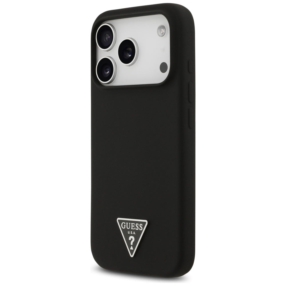 Husa de protectie Guess Silicone Triangle Logo MagSafe (GUHMP17XSCTRLMK) compatibil cu iPhone 17 Pro Max, Negru