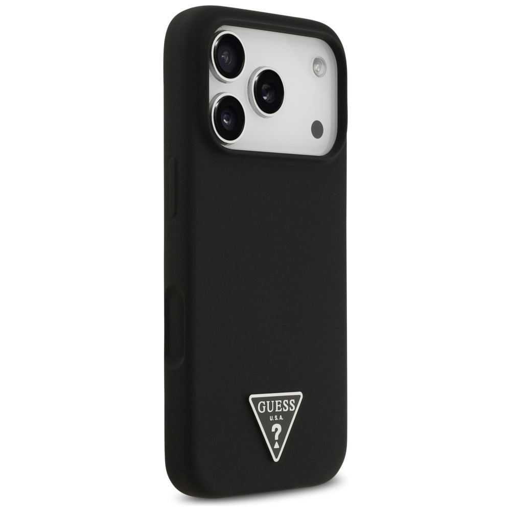 Husa de protectie Guess Silicone Triangle Logo MagSafe (GUHMP17LSCTRLMK) compatibil cu iPhone 17 Pro, Negru