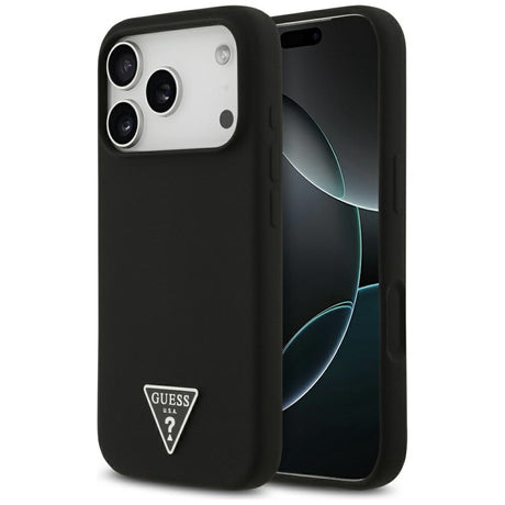 Husa de protectie Guess Silicone Triangle Logo MagSafe (GUHMP17LSCTRLMK) compatibil cu iPhone 17 Pro, Negru
