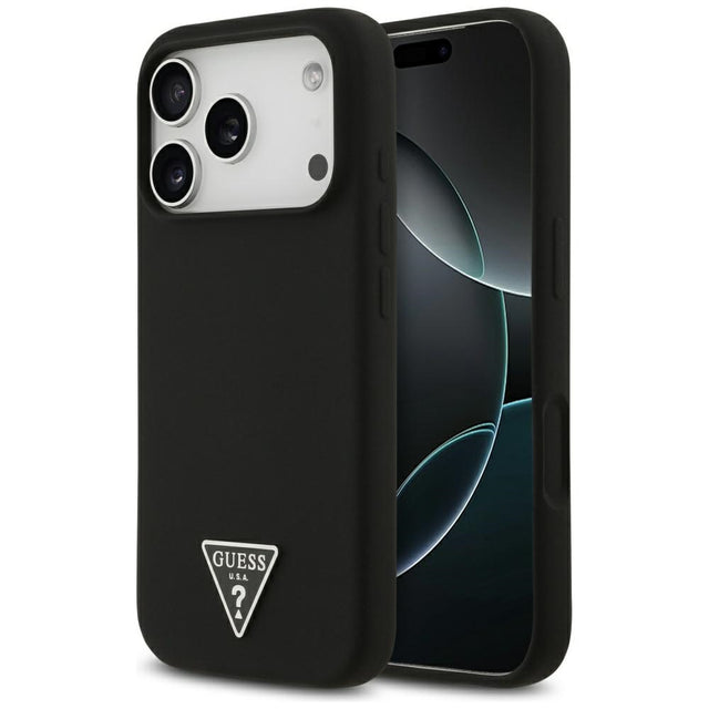 Husa de protectie Guess Silicone Triangle Logo MagSafe (GUHMP17LSCTRLMK) compatibil cu iPhone 17 Pro, Negru