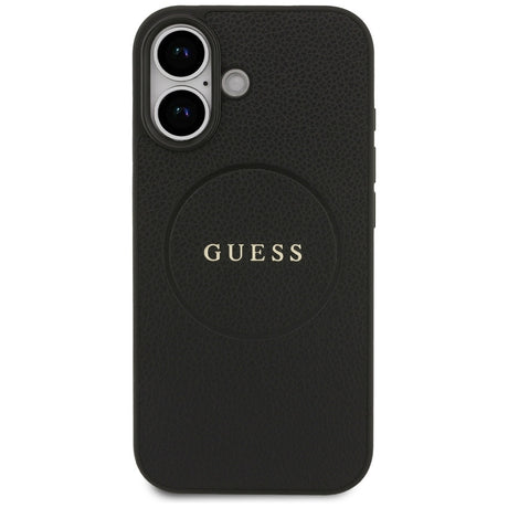 Husa de protectie Guess Grained Gold Ring MagSafe (GUHMP17SPGHSMMK) compatibil cu iPhone 17, Negru
