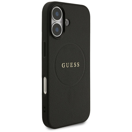 Husa de protectie Guess Grained Gold Ring MagSafe (GUHMP17SPGHSMMK) compatibil cu iPhone 17, Negru