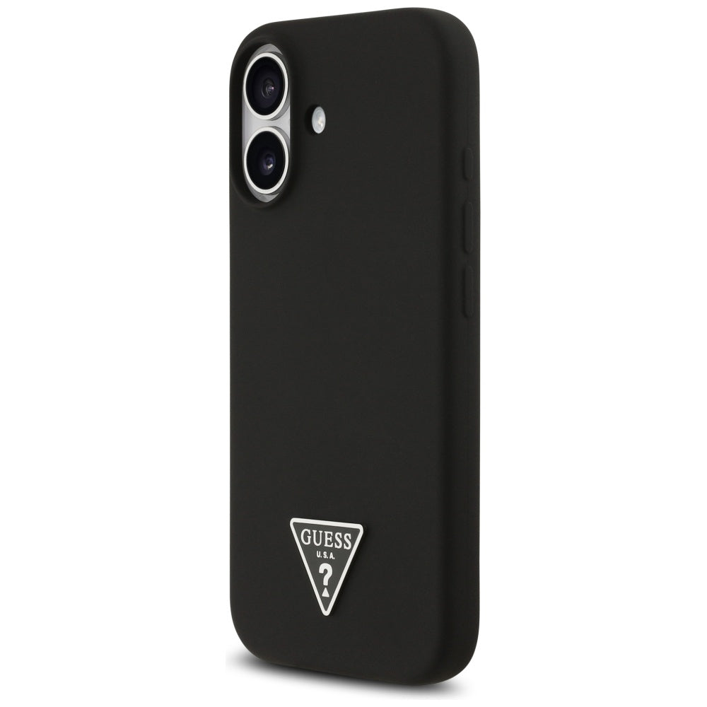Husa de protectie Guess Silicone Triangle Logo MagSafe (GUHMP17SSCTRLMK) compatibil cu iPhone 17, Negru