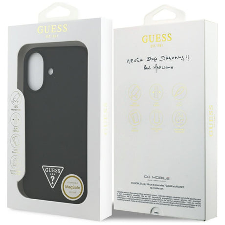 Husa de protectie Guess Silicone Triangle Logo MagSafe (GUHMP17SSCTRLMK) compatibil cu iPhone 17, Negru