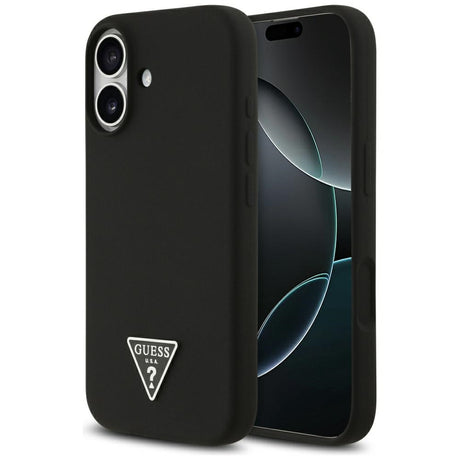Husa de protectie Guess Silicone Triangle Logo MagSafe (GUHMP17SSCTRLMK) compatibil cu iPhone 17, Negru