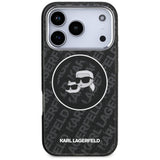 Husa de protectie Karl Lagerfeld Glitter MagSafe (KLHMP17LHMKBKCHOK) compatibil cu iPhone 17 Pro, Negru Karl&Choupette Head