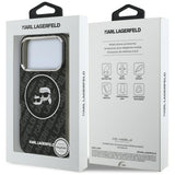 Husa de protectie Karl Lagerfeld Glitter MagSafe (KLHMP17LHMKBKCHOK) compatibil cu iPhone 17 Pro, Negru Karl&Choupette Head