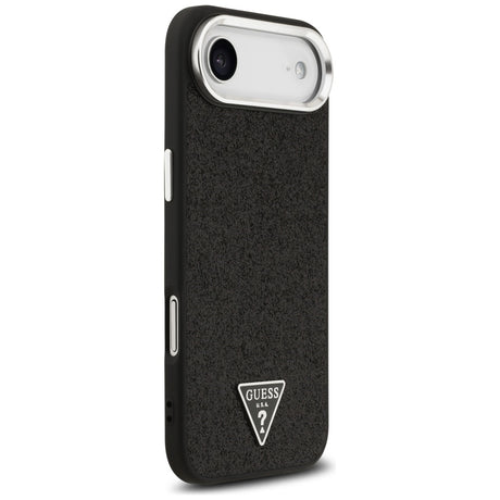 Husa de protectie Guess Glitter Triangle Logo MagSafe (GUHMP17MPFGTSCMK) compatibil cu iPhone 17 Air, Negru