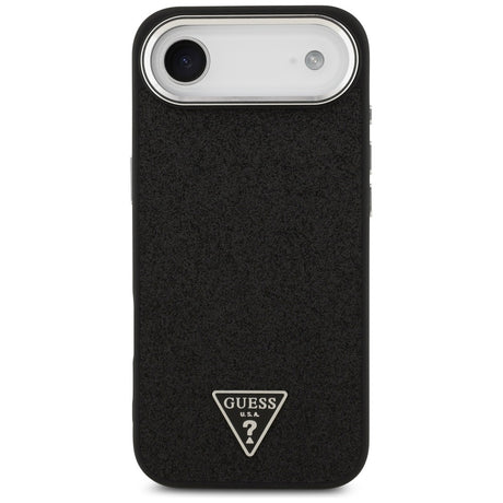 Husa de protectie Guess Glitter Triangle Logo MagSafe (GUHMP17MPFGTSCMK) compatibil cu iPhone 17 Air, Negru