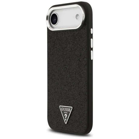 Husa de protectie Guess Glitter Triangle Logo MagSafe (GUHMP17MPFGTSCMK) compatibil cu iPhone 17 Air, Negru