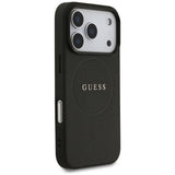 Husa de protectie Guess Grained Gold Ring MagSafe (GUHMP17LPGHSMMK) compatibil cu iPhone 17 Pro, Negru