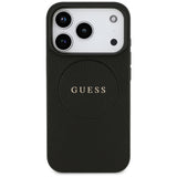 Husa de protectie Guess Grained Gold Ring MagSafe (GUHMP17LPGHSMMK) compatibil cu iPhone 17 Pro, Negru