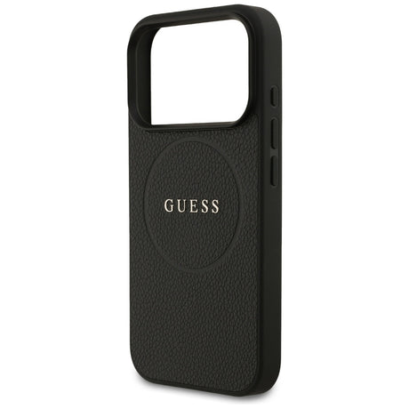 Husa de protectie Guess Grained Gold Ring MagSafe (GUHMP17XPGHSMMK) compatibil cu iPhone 17 Pro Max, Negru