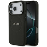 Husa de protectie Guess Grained Gold Ring MagSafe (GUHMP17XPGHSMMK) compatibil cu iPhone 17 Pro Max, Negru