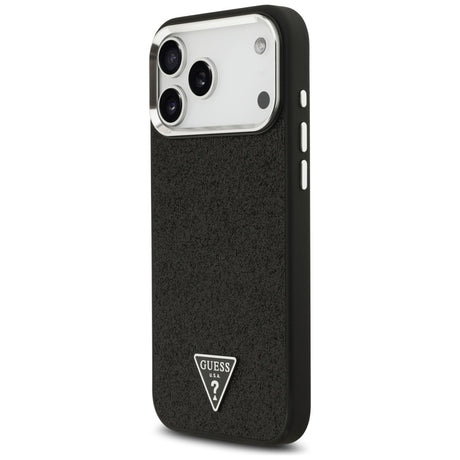 Husa de protectie Guess Glitter Triangle Logo MagSafe (GUHMP17XPFGTSCMK) compatibil cu iPhone 17 Pro Max, Negru