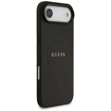 Husa de protectie Guess Grained Gold Ring MagSafe (GUHMP17MPGHSMMK) compatibil cu iPhone 17 Air, Negru