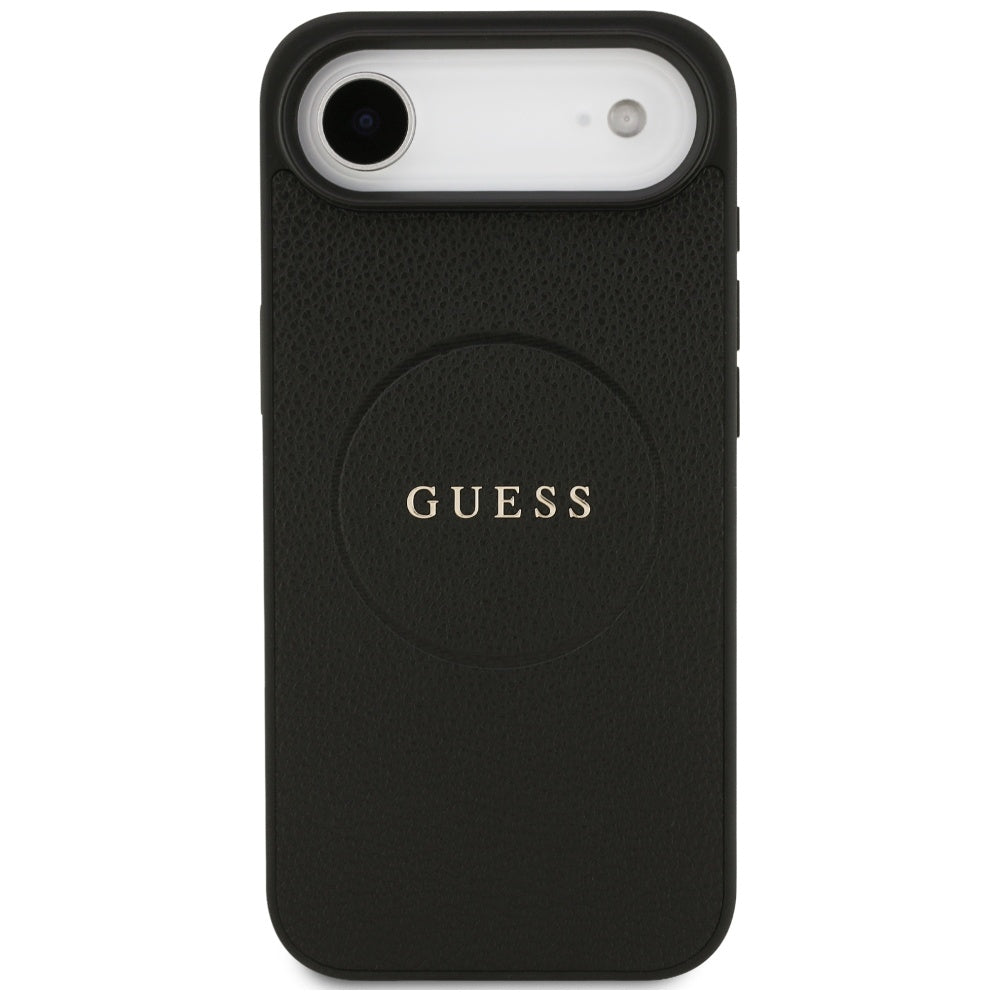 Husa de protectie Guess Grained Gold Ring MagSafe (GUHMP17MPGHSMMK) compatibil cu iPhone 17 Air, Negru