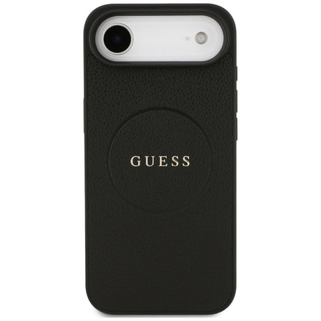 Husa de protectie Guess Grained Gold Ring MagSafe (GUHMP17MPGHSMMK) compatibil cu iPhone 17 Air, Negru