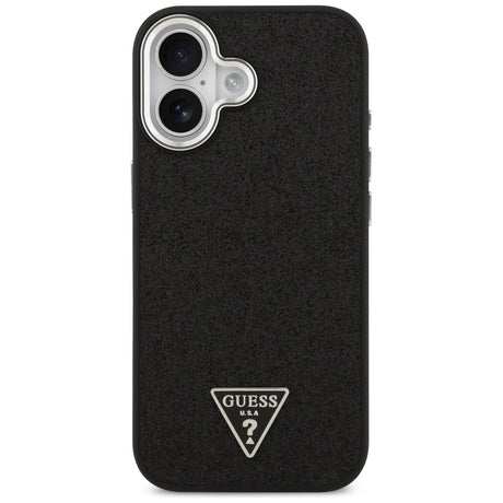 Husa de protectie Guess Glitter Triangle Logo MagSafe (GUHMP17SPFGTSCMK) compatibil cu iPhone 17, Negru