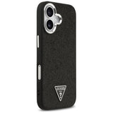 Husa de protectie Guess Glitter Triangle Logo MagSafe (GUHMP17SPFGTSCMK) compatibil cu iPhone 17, Negru