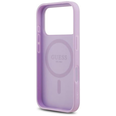 Husa de protectie Guess Grained Gold Ring MagSafe (GUHMP17LPGHSMMU) compatibil cu iPhone 17 Pro, Mov