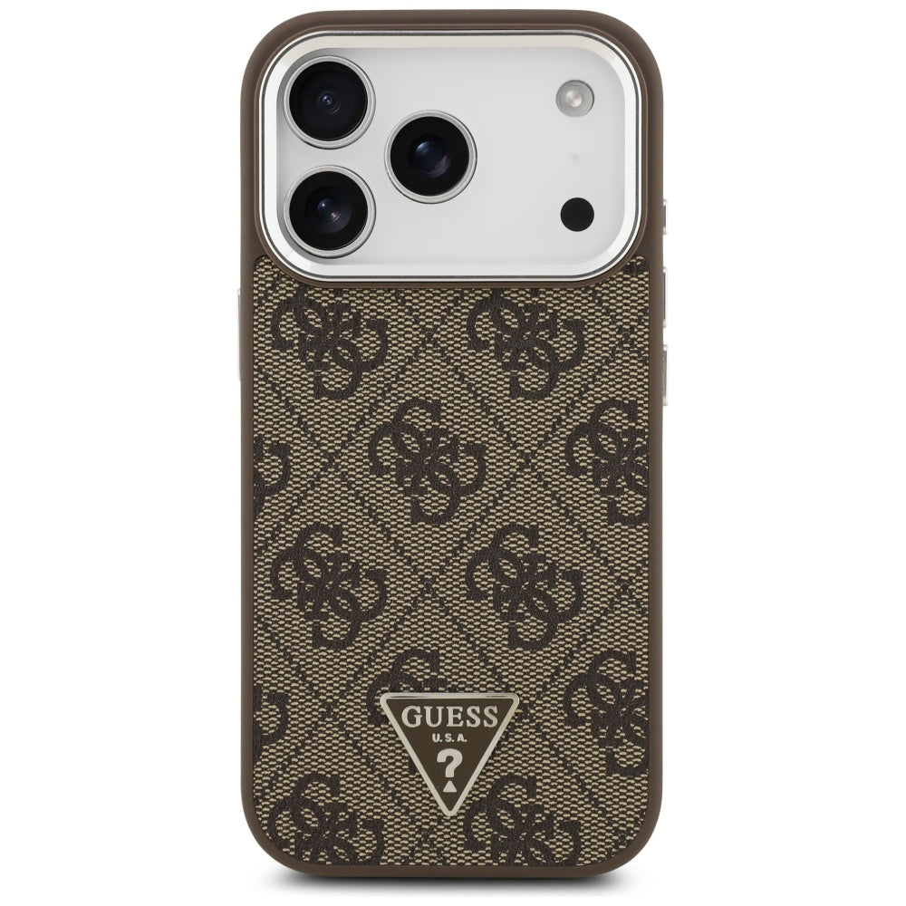 Husa de protectie Guess Hardcase 4G Triangle Logo MagSafe (GUHMP17LP4TSRCMW) compatibil cu iPhone 17 Pro, Maro