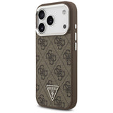 Husa de protectie Guess Hardcase 4G Triangle Logo MagSafe (GUHMP17LP4TSRCMW) compatibil cu iPhone 17 Pro, Maro