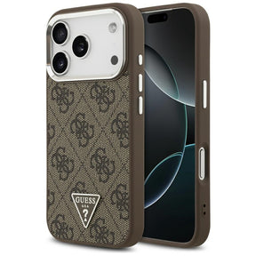 Husa de protectie Guess Hardcase 4G Triangle Logo MagSafe (GUHMP17LP4TSRCMW) compatibil cu iPhone 17 Pro, Maro