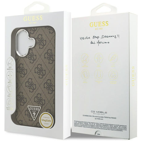 Husa de protectie Guess Hardcase 4G Triangle Logo MagSafe (GUHMP17SP4TSRCMW) compatibil cu iPhone 17, Maro