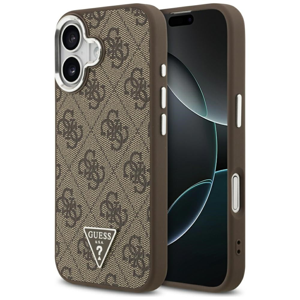 Husa de protectie Guess Hardcase 4G Triangle Logo MagSafe (GUHMP17SP4TSRCMW) compatibil cu iPhone 17, Maro