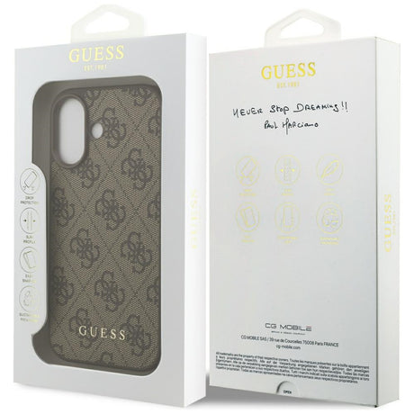 Husa de protectie Guess Hardcase 4G Classic (GUHCP17SG4GFBR) compatibil cu iPhone 17, Maro