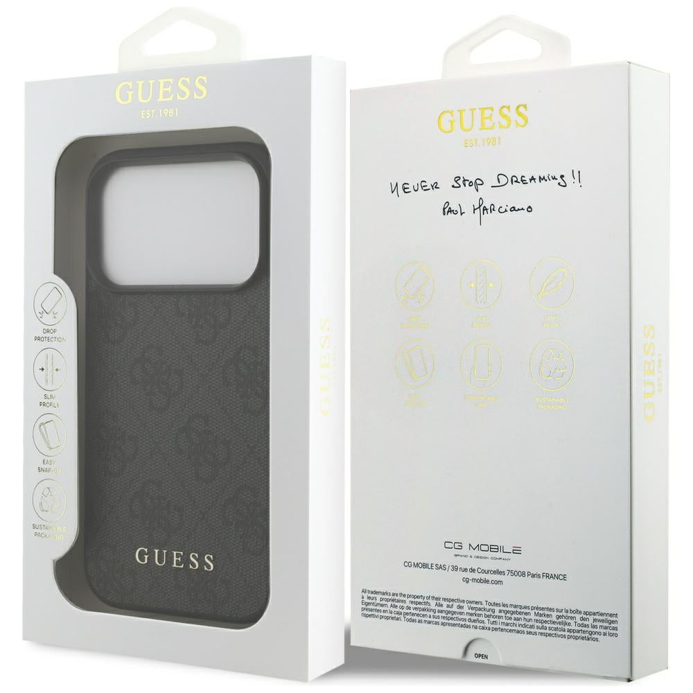 Husa de protectie Guess Hardcase 4G Classic (GUHCP17LG4GFGR) compatibil cu iPhone 17 Pro, Negru