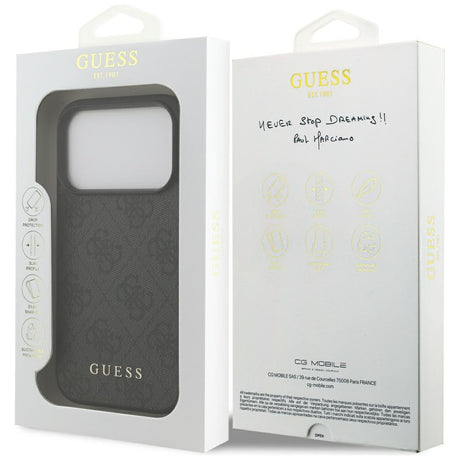 Husa de protectie Guess Hardcase 4G Classic (GUHCP17LG4GFGR) compatibil cu iPhone 17 Pro, Negru